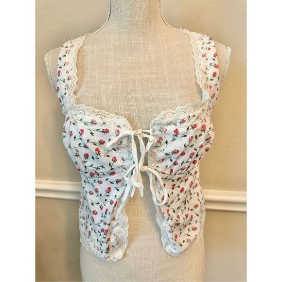 Reformation Rosalie Linen Top In Alyssa Size 4 - Picture 3 of 7